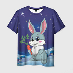 Мужская футболка Кролик с морковкой