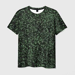 Футболка мужская Черный и зеленый камуфляжный, цвет: 3D-принт