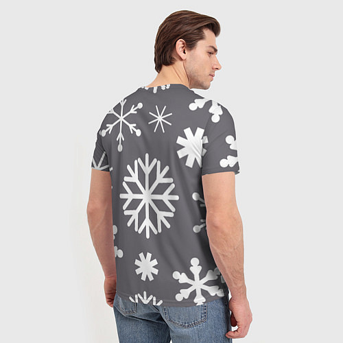 Мужская футболка Snow in grey / 3D-принт – фото 4