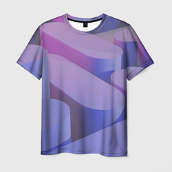 Мужская футболка Абстрактные фиолетовые прямоугольники со скругленн