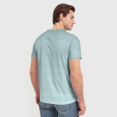 Мужская футболка Голубые горизонтальные полосы, градиент / 3D-принт – фото 4