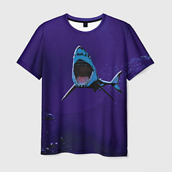 Мужская футболка Акула в синем море