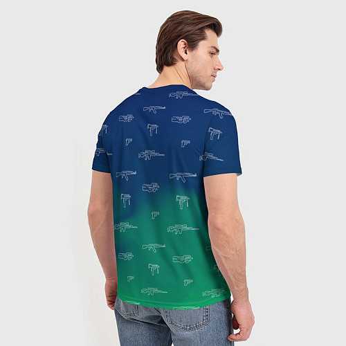 Мужская футболка Стволы автоматы паттерн / 3D-принт – фото 4