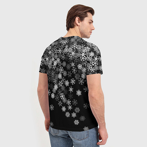 Мужская футболка Пушистые снежинки / 3D-принт – фото 4