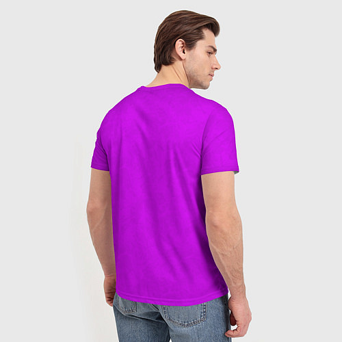 Мужская футболка Неоновый розово-сиреневый текстурированный / 3D-принт – фото 4