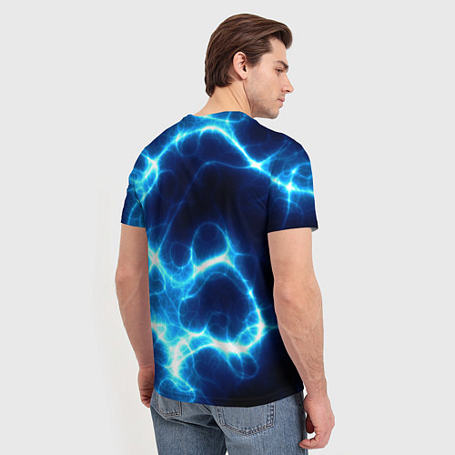 Мужская футболка Молния грозовая - электрические разряды / 3D-принт – фото 4