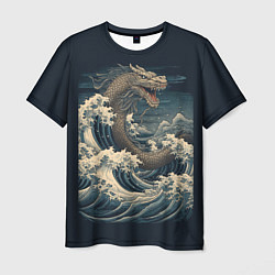 Мужская футболка Морской дракон в японском стиле