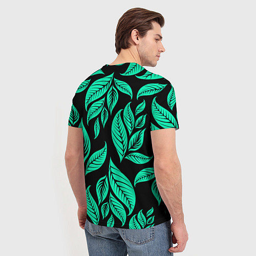 Мужская футболка Лиса на фоне листьев / 3D-принт – фото 4