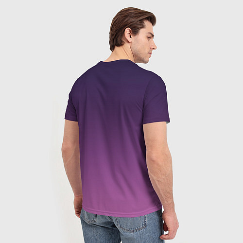 Мужская футболка Пурпурный-лиловый градиент / 3D-принт – фото 4