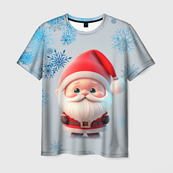 Мужская футболка Дед мороз и много снежинок