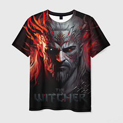 Мужская футболка Witcher in the fire