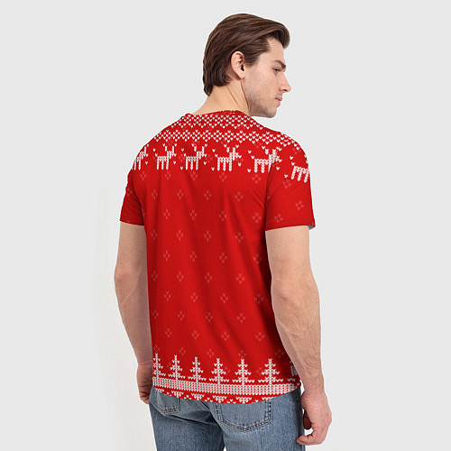 Мужская футболка Новогодний админ: свитер с оленями / 3D-принт – фото 4