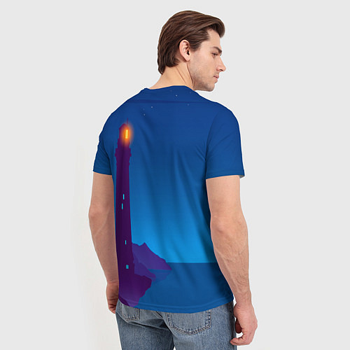 Мужская футболка Маяк в ночи / 3D-принт – фото 4
