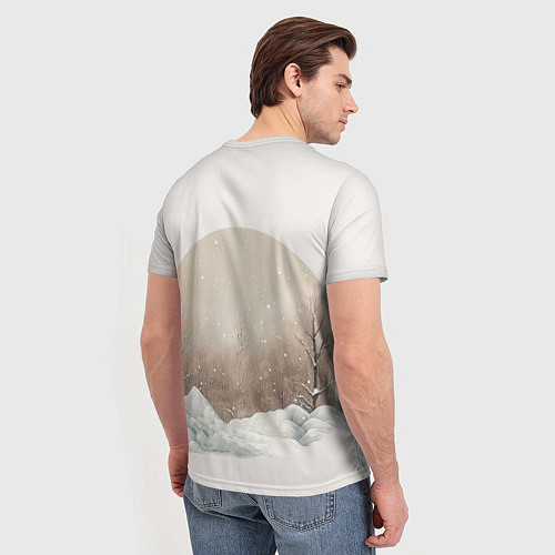 Мужская футболка Лисица и сугроб / 3D-принт – фото 4