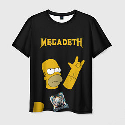 Мужская футболка Megadeth Гомер Симпсон рокер