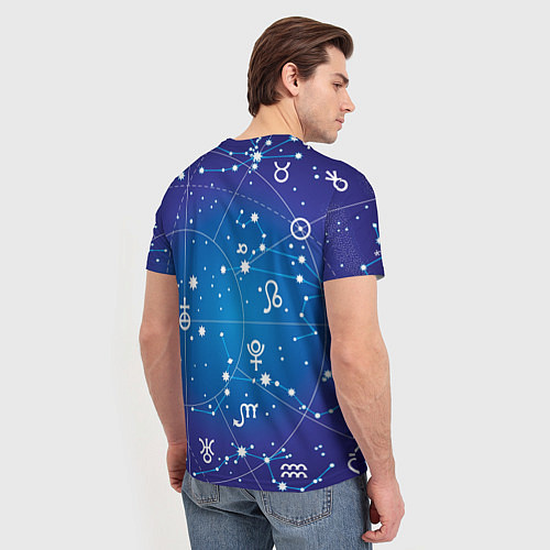 Мужская футболка Кролик символ 2023 на карте звездного неба / 3D-принт – фото 4