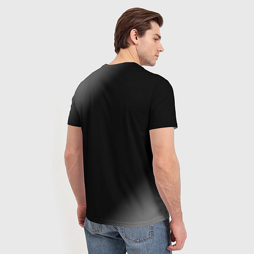 Мужская футболка Лучший воллейболист - 100% профи на тёмном фоне / 3D-принт – фото 4