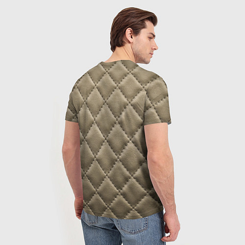 Мужская футболка Стёганая кожа - fashion texture / 3D-принт – фото 4