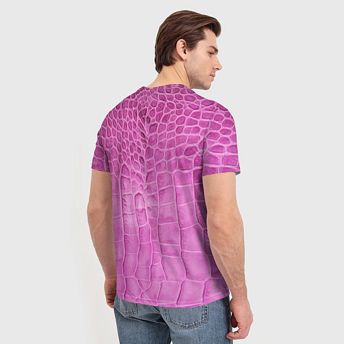 Мужская футболка Кожа - текстура - pink / 3D-принт – фото 4