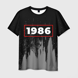 Мужская футболка 1986 - в красной рамке на темном