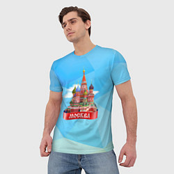 Футболка мужская Россия Москва, цвет: 3D-принт — фото 2