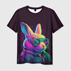 Мужская футболка Модный кролик в очках