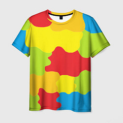 Мужская футболка Кляксы разноцветные - детский камуфляж