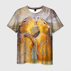 Мужская футболка Влюблённые капибары