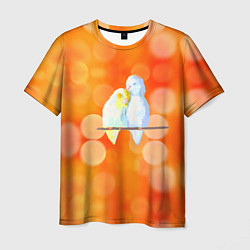 Мужская футболка Пара влюбленных попугаев