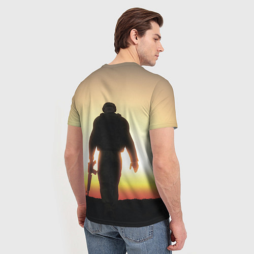 Мужская футболка Солдат на закате / 3D-принт – фото 4