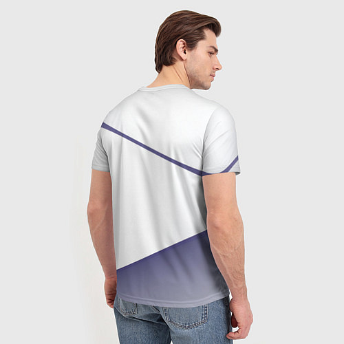 Мужская футболка Абстрактный белый и фиолетовый паттерн / 3D-принт – фото 4