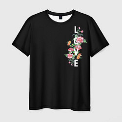Мужская футболка Love bloom flowers