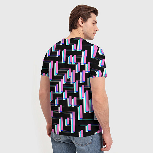 Мужская футболка Паттерн геометрический контрастный / 3D-принт – фото 4