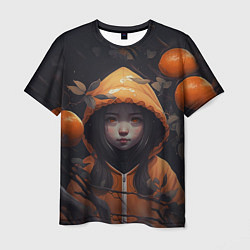 Мужская футболка Девочка в оранжевой толстовке