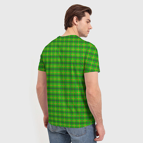 Мужская футболка Шотландка зеленая крупная / 3D-принт – фото 4