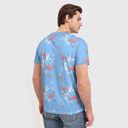 Мужская футболка Паттерн с фламинго / 3D-принт – фото 4