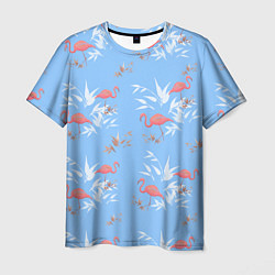 Мужская футболка Паттерн с фламинго