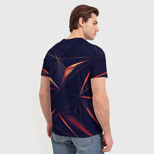 Мужская футболка Темная абстракция треугольники / 3D-принт – фото 4