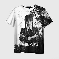 Мужская футболка Wednesday black and white