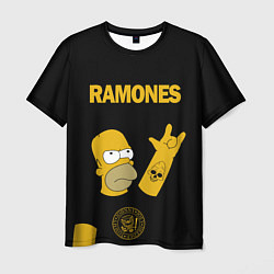 Мужская футболка Ramones Гомер Симпсон рокер