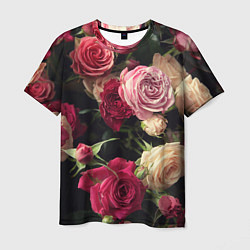 Мужская футболка Нежные кустовые розы