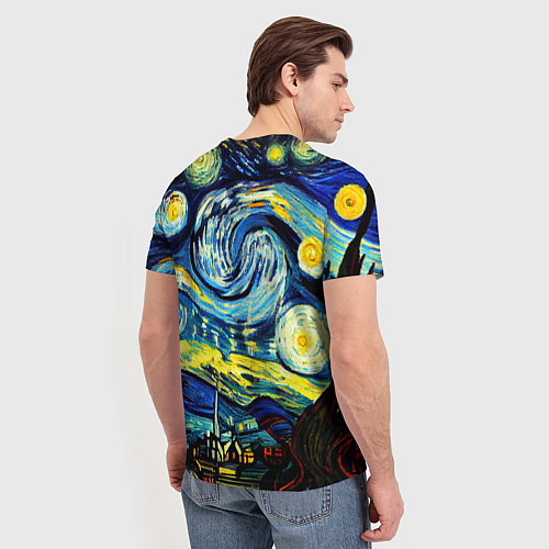 Мужская футболка Винсент ван Гог, звездная ночь / 3D-принт – фото 4