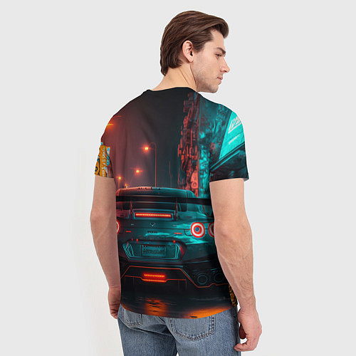 Мужская футболка GTR в ночном городе / 3D-принт – фото 4