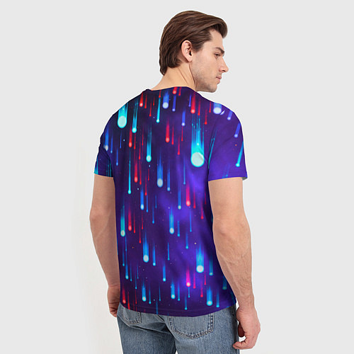 Мужская футболка Neon rain / 3D-принт – фото 4