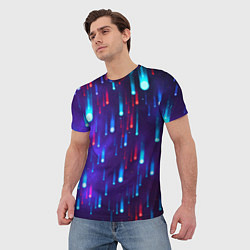 Футболка мужская Neon rain, цвет: 3D-принт — фото 2