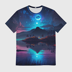 Футболка мужская Ночное небо, пейзаж, цвет: 3D-принт