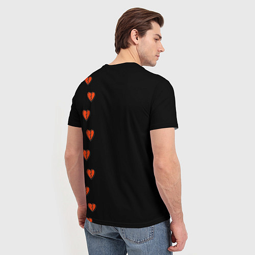 Мужская футболка Дорожка разбитых сердец - темный / 3D-принт – фото 4