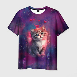 Мужская футболка Космически котенок