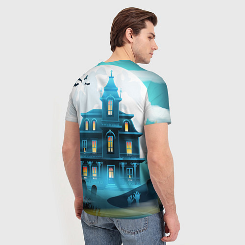 Мужская футболка Семейка Аддамс - старый замок / 3D-принт – фото 4