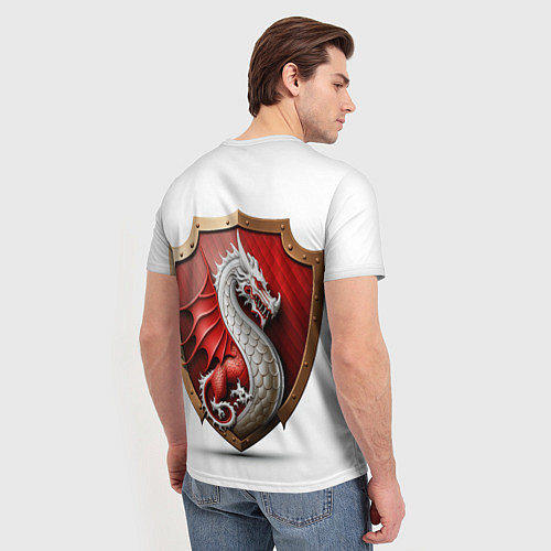 Мужская футболка Щит с драконом / 3D-принт – фото 4